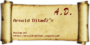 Arnold Ditmár névjegykártya